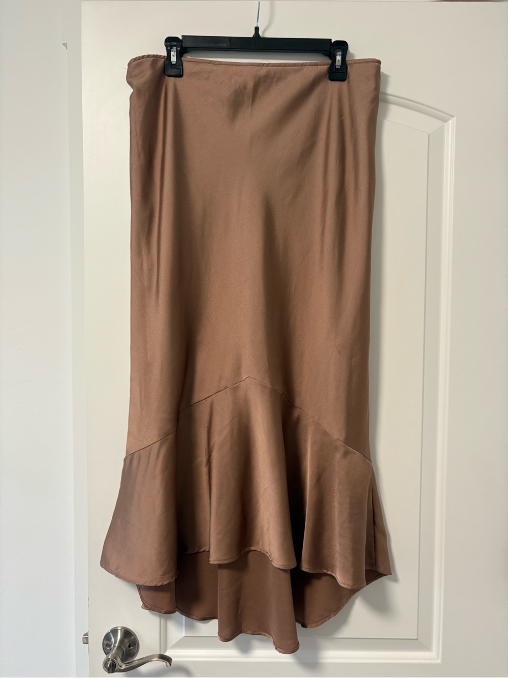 Abercrombie & Fitch Taupe High-Low Satin Skirt